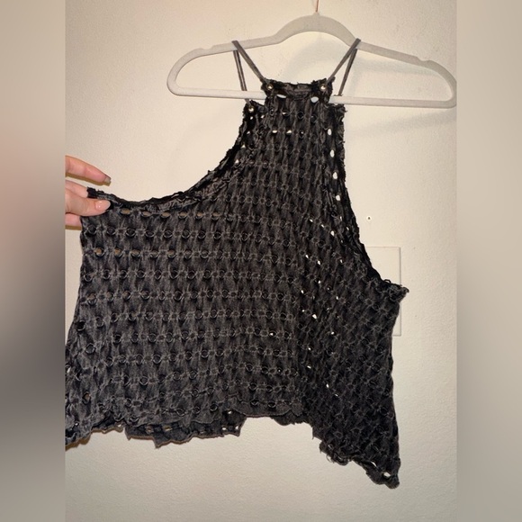 We the free women’s black hole distressed tank boho grunge beach PS festival - Picture 6 of 9